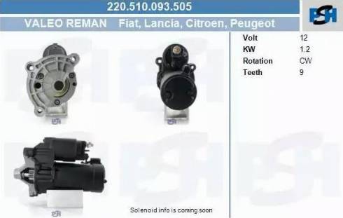 PSH 220.510.093.505 - Стартер autocars.com.ua