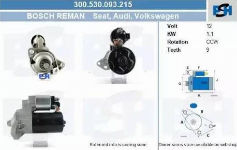 PSH 300.530.093.215 - Стартер autocars.com.ua