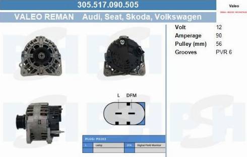 PSH 305.517.090.505 - Генератор autocars.com.ua