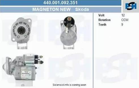 PSH 440.001.092.351 - Стартер autocars.com.ua