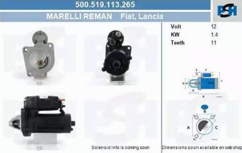 PSH 500.519.113.265 - Стартер autocars.com.ua