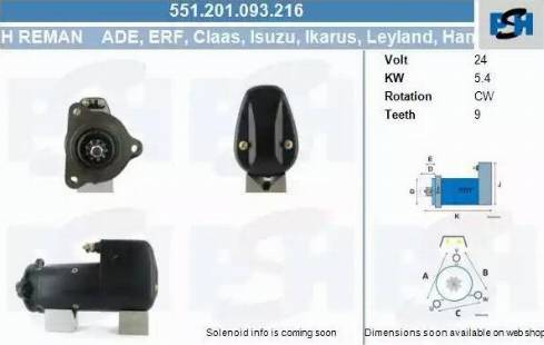 PSH 551.201.093.216 - Стартер autocars.com.ua