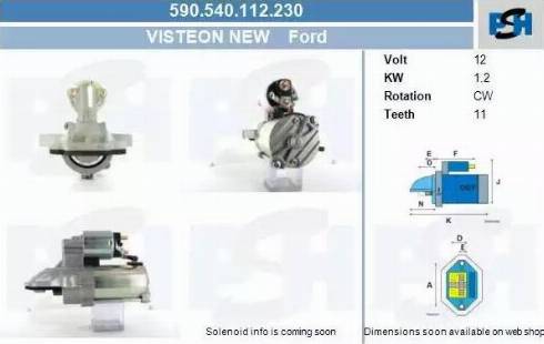 PSH 590.540.112.230 - Стартер autocars.com.ua