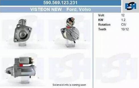 PSH 590.569.123.231 - Стартер autocars.com.ua