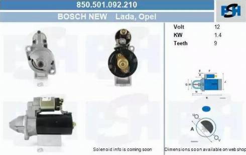 PSH 850.501.092.210 - Стартер autocars.com.ua