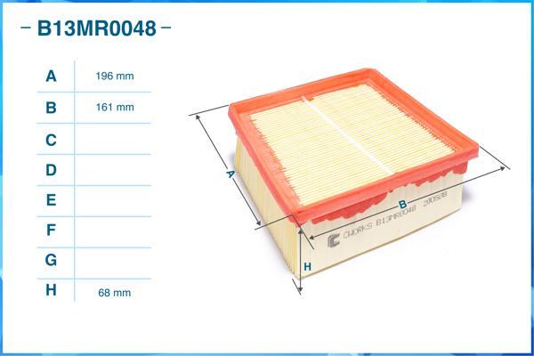 Cworks B13MR0048 - Повітряний фільтр autocars.com.ua