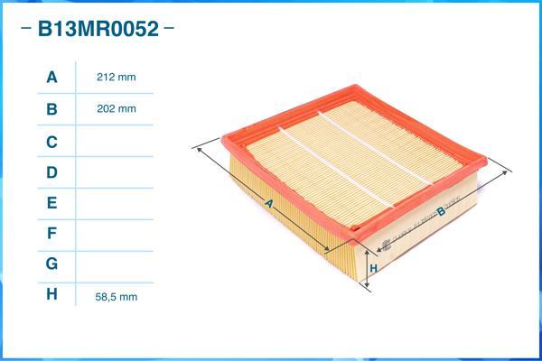 Cworks B13MR0052 - Повітряний фільтр autocars.com.ua