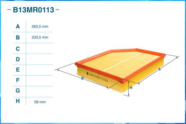 Cworks B13MR0113 - Повітряний фільтр autocars.com.ua