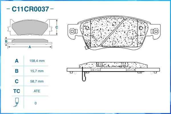 Cworks C11CR0037 - Гальмівні колодки, дискові гальма autocars.com.ua