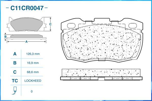 Cworks C11CR0047 - Гальмівні колодки, дискові гальма autocars.com.ua