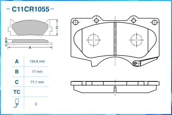 Cworks C11CR1055 - Гальмівні колодки, дискові гальма autocars.com.ua