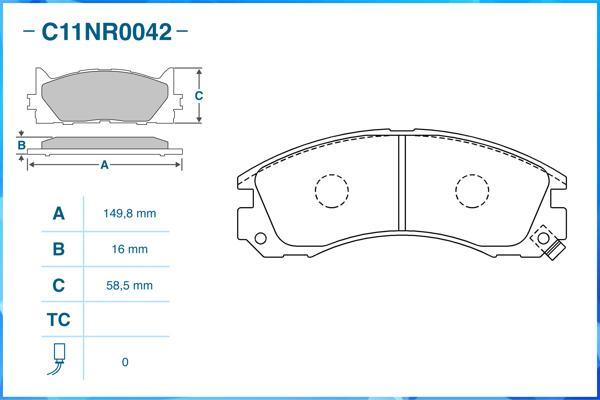 Cworks C11NR0042 - Гальмівні колодки, дискові гальма autocars.com.ua