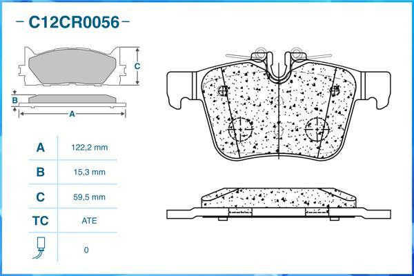 Cworks C12CR0056 - Гальмівні колодки, дискові гальма autocars.com.ua