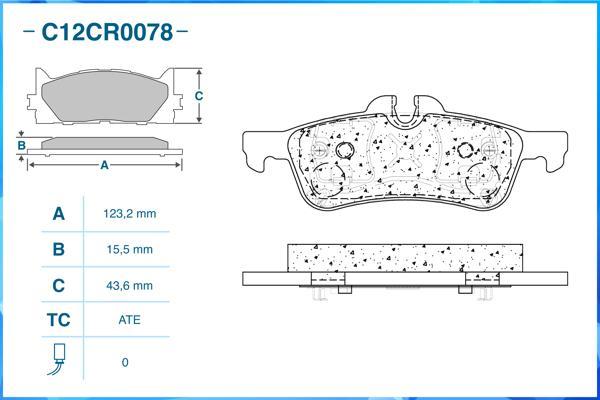 Cworks C12CR0078 - Гальмівні колодки, дискові гальма autocars.com.ua