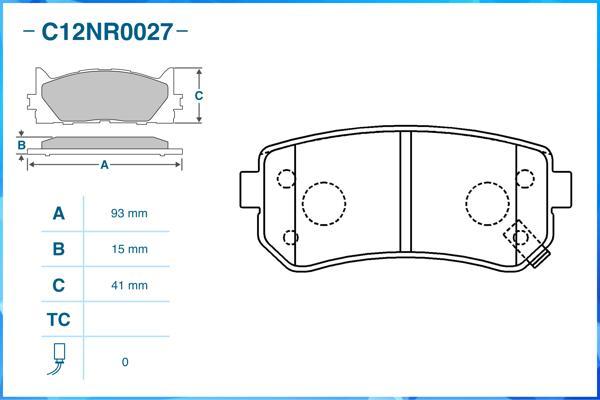 Cworks C12NR0027 - Гальмівні колодки, дискові гальма autocars.com.ua