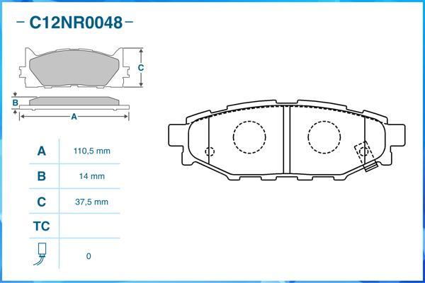 Cworks C12NR0048 - Гальмівні колодки, дискові гальма autocars.com.ua