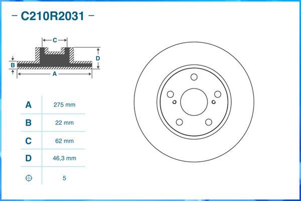 Cworks C210R2031 - Гальмівний диск autocars.com.ua