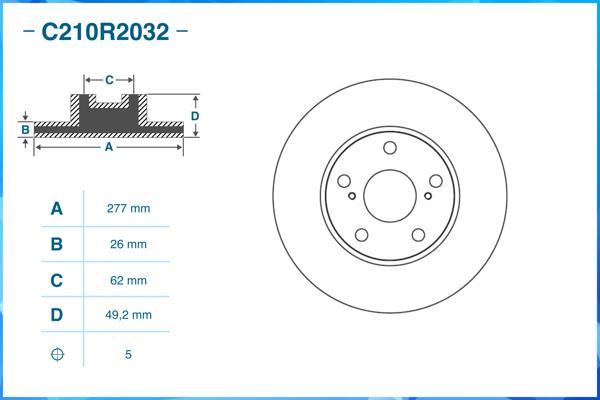 Cworks C210R2032 - Гальмівний диск autocars.com.ua