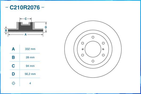 Cworks C210R2076 - Гальмівний диск autocars.com.ua