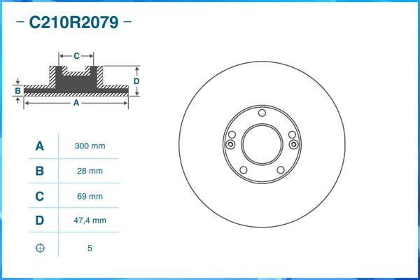 Cworks C210R2079 - Гальмівний диск autocars.com.ua