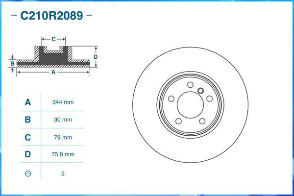 Cworks C210R2089 - Гальмівний диск autocars.com.ua