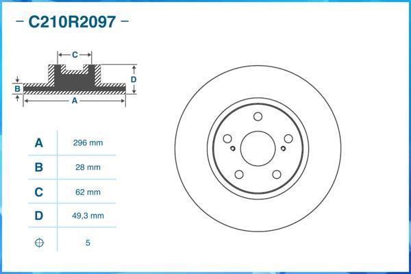 Cworks C210R2097 - Гальмівний диск autocars.com.ua