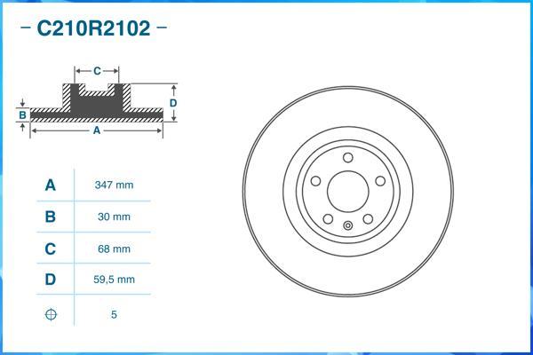 Cworks C210R2102 - Гальмівний диск autocars.com.ua