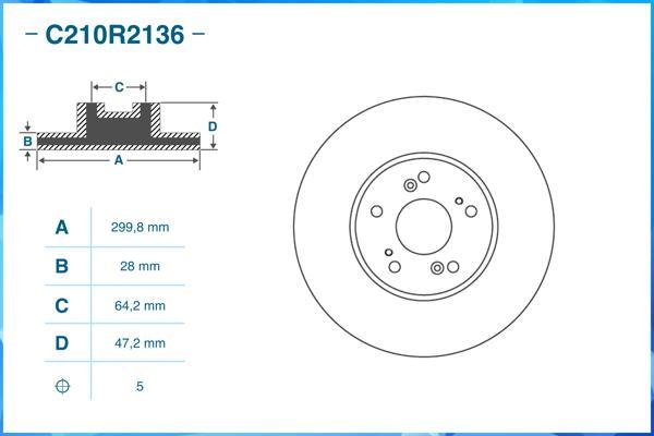 Cworks C210R2136 - Гальмівний диск autocars.com.ua