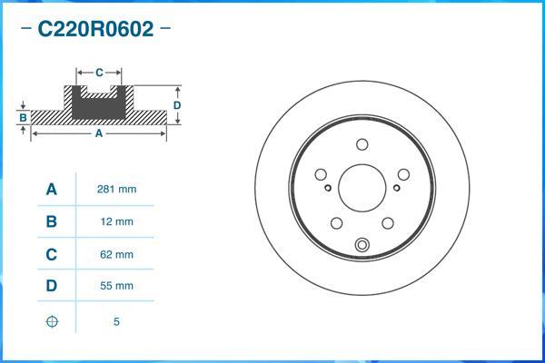 Cworks C220R0602 - Гальмівний диск autocars.com.ua