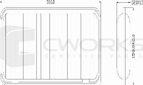 Cworks G2414E20050 - Повітряний фільтр autocars.com.ua