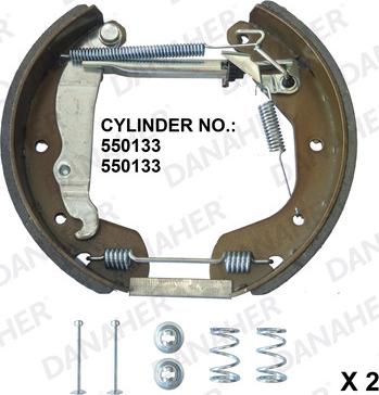 Danaher 210.00.10248A - Комплект тормозных колодок, барабанные autodnr.net