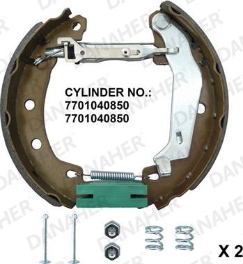 Danaher 210.00.10431A - Комплект гальм, барабанний механізм autocars.com.ua