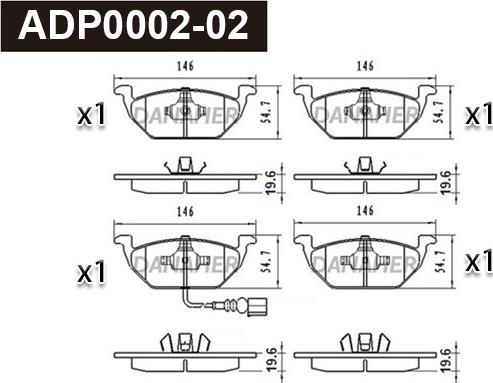 Danaher ADP0002-02 - Гальмівні колодки, дискові гальма autocars.com.ua