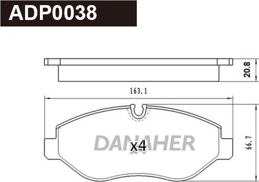 Danaher ADP0038 - Тормозные колодки, дисковые, комплект autodnr.net