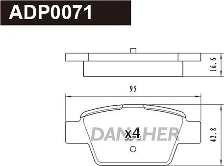 Danaher ADP0071 - Гальмівні колодки, дискові гальма autocars.com.ua