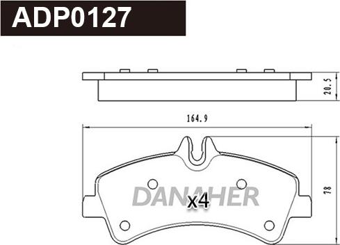 Danaher ADP0127 - Гальмівні колодки, дискові гальма autocars.com.ua