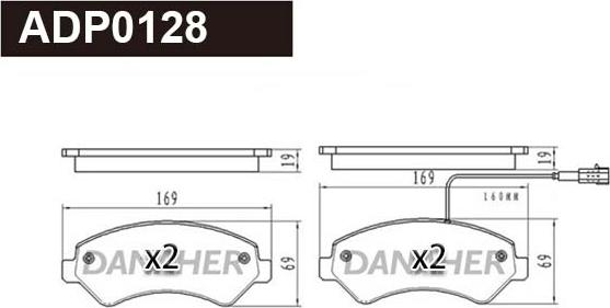 Danaher ADP0128 - Тормозные колодки, дисковые, комплект autodnr.net