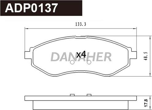 Danaher ADP0137 - Гальмівні колодки, дискові гальма autocars.com.ua