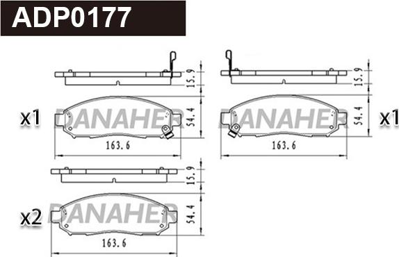 Danaher ADP0177 - Гальмівні колодки, дискові гальма autocars.com.ua