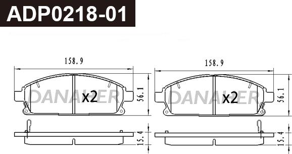 Danaher ADP0218-01 - Гальмівні колодки, дискові гальма autocars.com.ua