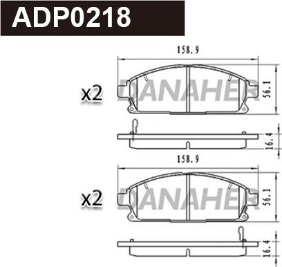 Danaher ADP0218 - Гальмівні колодки, дискові гальма autocars.com.ua