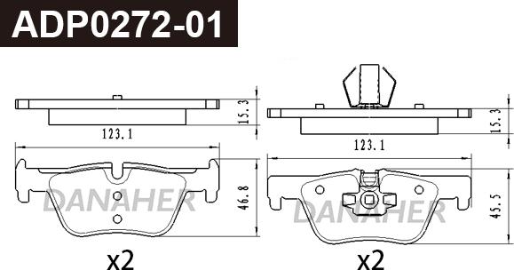 Danaher ADP0272-01 - Гальмівні колодки, дискові гальма autocars.com.ua