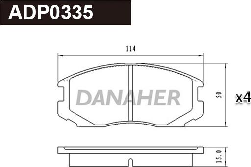 Danaher ADP0335 - Гальмівні колодки, дискові гальма autocars.com.ua