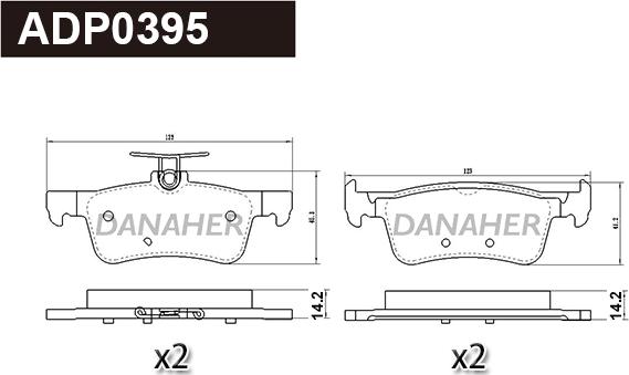 Danaher ADP0395 - Тормозные колодки, дисковые, комплект autodnr.net