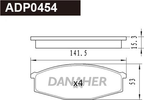 Danaher ADP0454 - Гальмівні колодки, дискові гальма autocars.com.ua