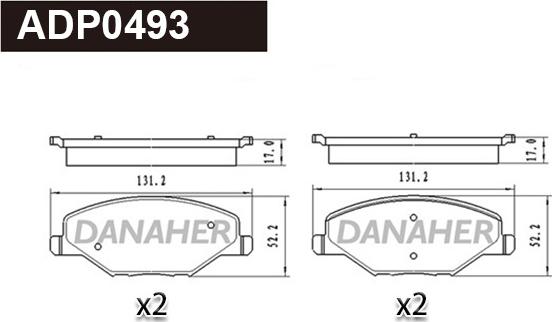 Danaher ADP0493 - Гальмівні колодки, дискові гальма autocars.com.ua