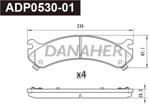 Danaher ADP0530-01 - Гальмівні колодки, дискові гальма autocars.com.ua