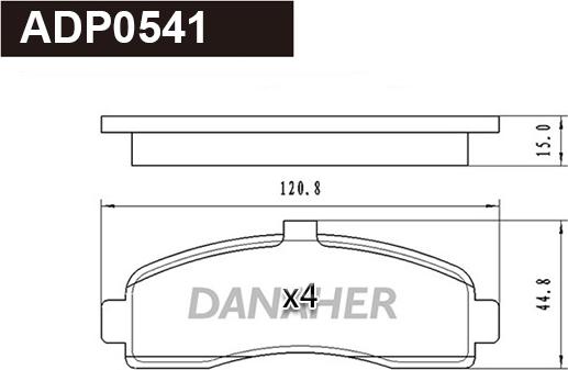 Danaher ADP0541 - Гальмівні колодки, дискові гальма autocars.com.ua