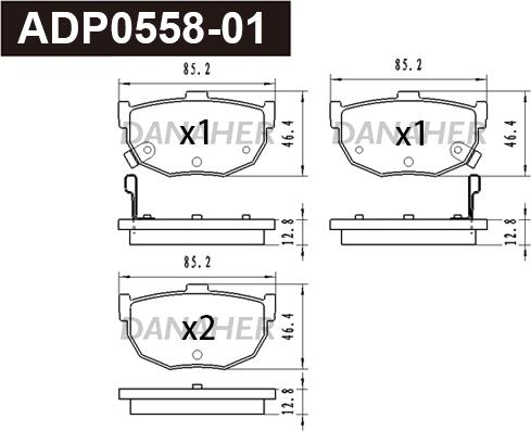 Danaher ADP0558-01 - Гальмівні колодки, дискові гальма autocars.com.ua