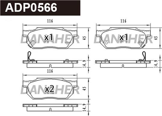 Danaher ADP0566 - Гальмівні колодки, дискові гальма autocars.com.ua